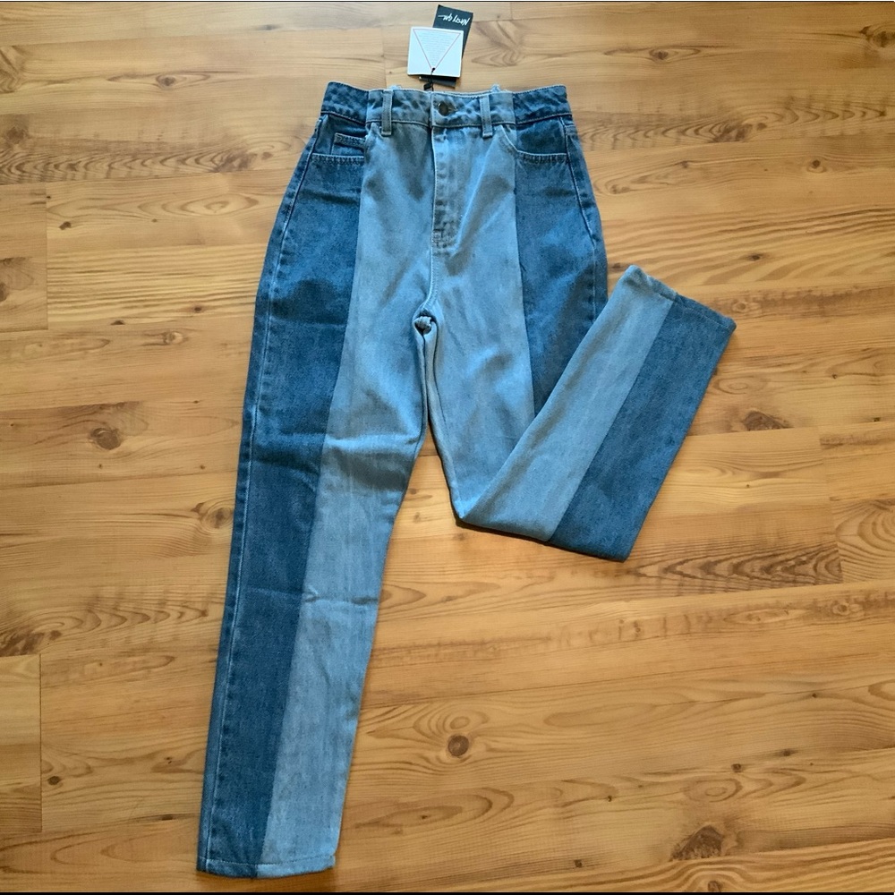 NASTY GAL | 2 Tone Denim Straight Leg Jeans | NEW NEW NEW ⚡️
